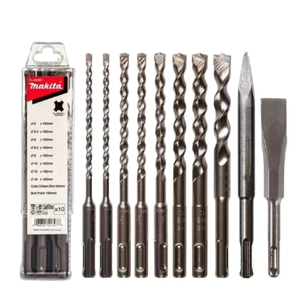 Makita SDS-Plus Drill Bit & Chisel Set - 10 Piece